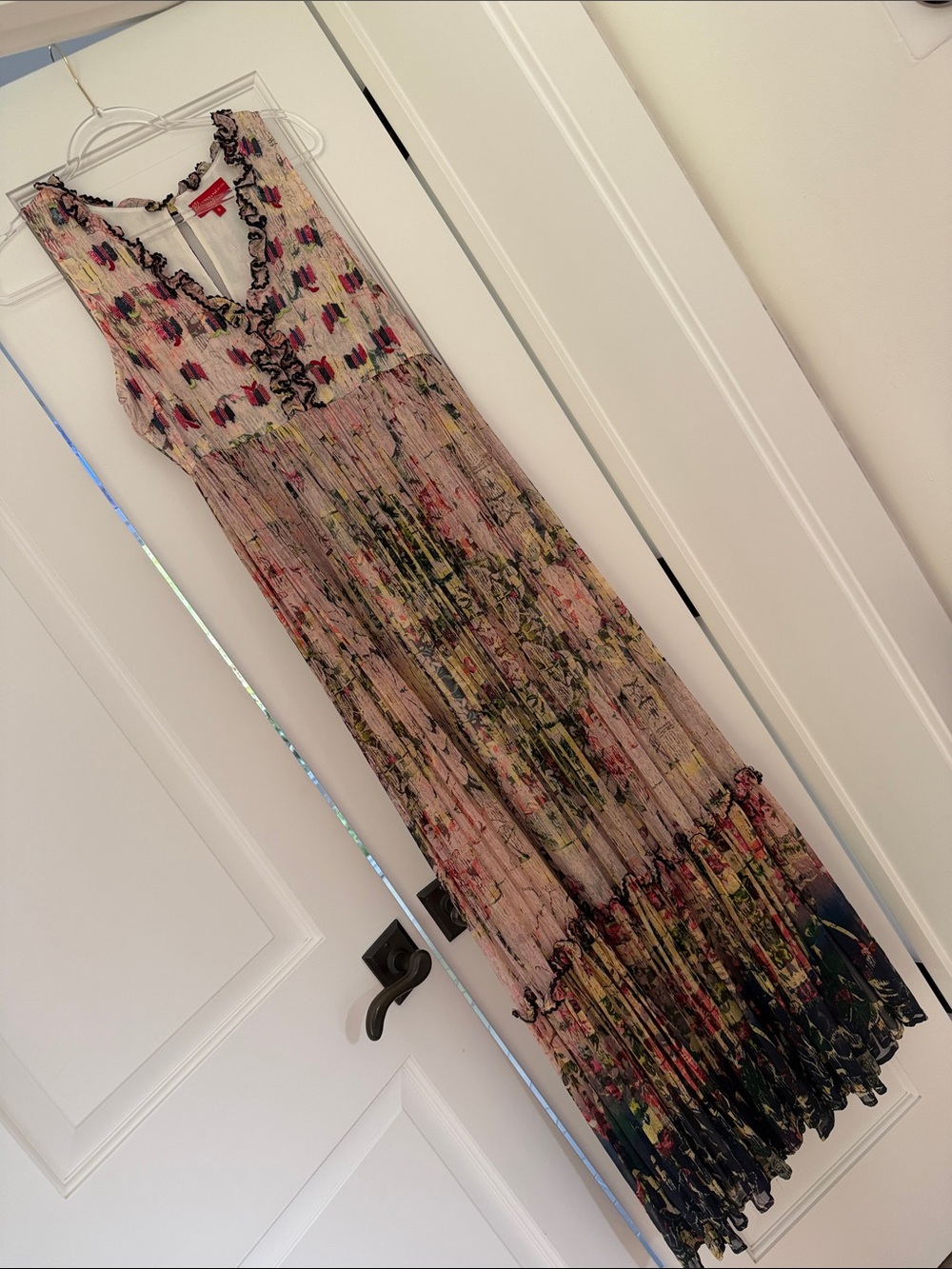 Anthropologie Bhanuni by Jyoti Beaded Floral Maxi Dress 8 NWT